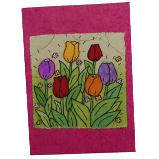 Batikkarte Tulpenfeld
