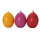 Ostereier-Kerzen 3er-Set gelb/rot/pink m, Wei&szlig;