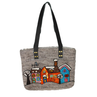 Filz Handtasche Stadt im Winter