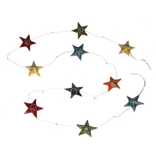 Girlande mit Papier-Sternchen 200cm multicolor