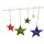 5er-Set Hänger Sterne aus Sari-Stoff