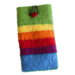 Filz Smartphone-H&uuml;lle Regenbogen