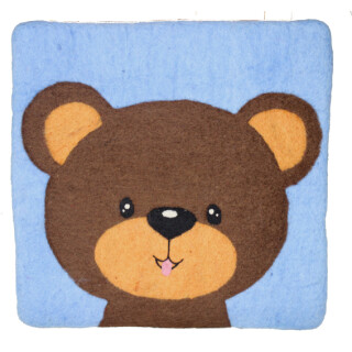 Filz Sitzmatte quadratisch Teddyb&auml;r