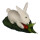 Filz Hase wei&szlig; auf Blatt
