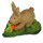 Filz Hase braun auf Blatt