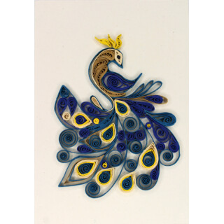3D-Gru&szlig;karte Quilling-Technik-Technik Pfau