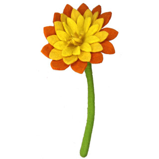 Filzblume Dahlie 35cm gelb
