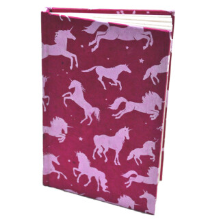 Notizbuch Nepalpapier Einhorn pink