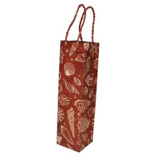 Pr&auml;sentt&uuml;te Muscheln weinrot/sand f&uuml;r Flasche
