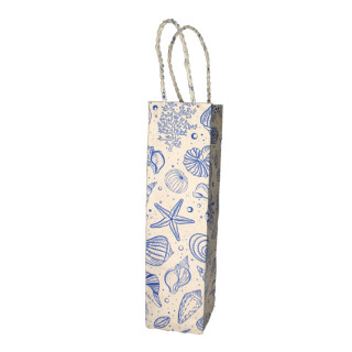 Pr&auml;sentt&uuml;te Muscheln wei&szlig;/blau f&uuml;r Flasche