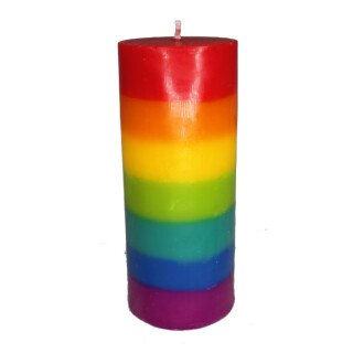 Kerze Regenbogen rund