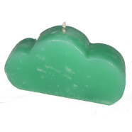 Restposten: Kerze Wolke gr&uuml;n 9*4,5cm