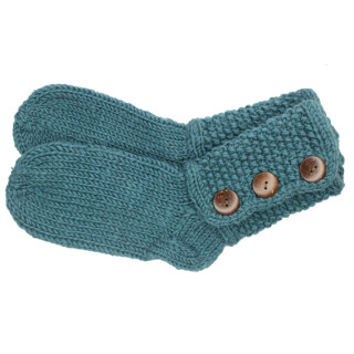 Handgestrickt: Grobe Wollsocken t&uuml;rkis