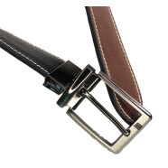 Restposten: Leder Wechsel-G&uuml;rtel schwarz/braun M