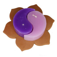 Ton-Kerzenuntersetzer Lotosbl&uuml;te 13cm