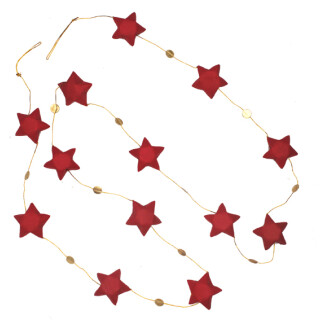 Girlande mit 3D-Papier-Sternchen 150cm rot