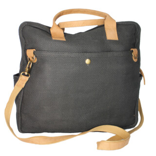 Restposten: Reisetasche Jutestoff schwarz