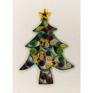 3D-Gru&szlig;karte Quilling-Technik Weihnachtsbaum