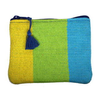Geldb&ouml;rse klein Heavy Cotton Blau/Gr&uuml;n/Gelb