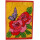 Batikkarte Rose mit Schmetterling