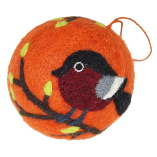 Filz Deko-Kugel 10cm Vogel braun