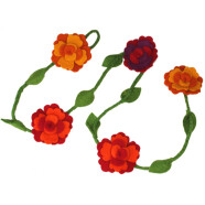 Filz Blumengirlande 150cm rot/orange