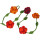 Filz Blumengirlande 150cm rot/orange