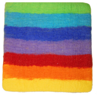 Filz Sitzmatte quadratisch Regenbogen