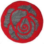 Restposten: Filz Sitzmatte rund Rose rot