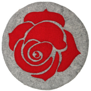 Filz Sitzmatte rund Rose grau