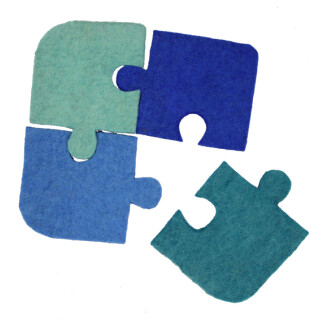 Restposten: Filz Untersetzer-Puzzle Blaut&ouml;ne