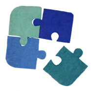 Restposten: Filz Untersetzer-Puzzle Blaut&ouml;ne