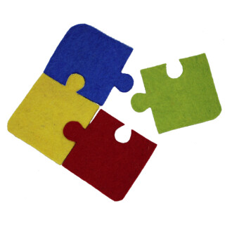 Restposten: Filz Untersetzer-Puzzle bunt