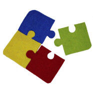 Restposten: Filz Untersetzer-Puzzle bunt