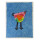 Gru&szlig;karte recyclete Sari-Stoffe Vogel