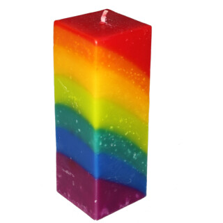 Kerze Regenbogen eckig