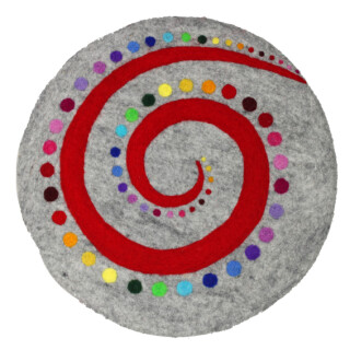 Filz Sitzmatte rund Spirale grau