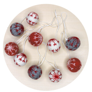 Filz Mini-H&auml;nger 10er-Set Schneeball-Kugeln