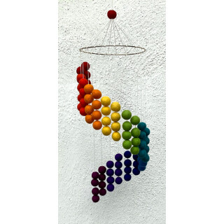 Filz Mobile Kugelspirale regenbogen