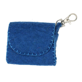 Filz Mini Karabiner-T&auml;schchen blau