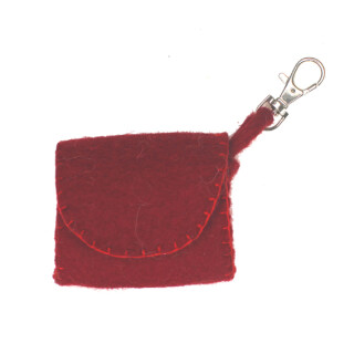 Filz Mini Karabiner-T&auml;schchen rot