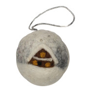 Filz Weihnachtskugel grau