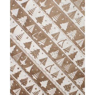 Geschenkpapier Weihnachtsb&auml;umchen beige
