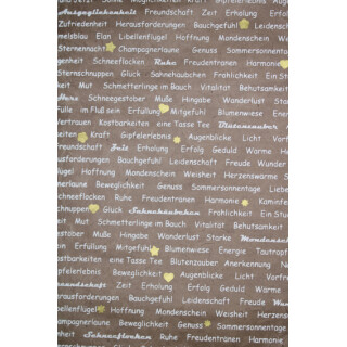 Geschenkpapier "100 sch&ouml;ne Worte" braun
