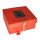 Faltschachtel mit Pfauenfeder rot 16*16*7cm
