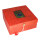 Faltschachtel mit Pfauenfeder rot 21*21*9cm