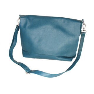 Leder Handtasche petrol