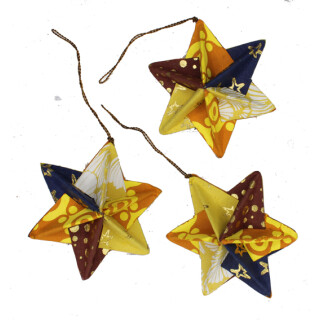 Papier H&auml;nger Origami-Sterne 3er-Set bunt