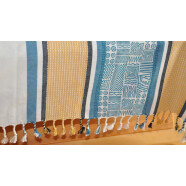 Restposten: Tagesdecke Cotton bedruckt ocker