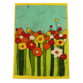 Batikkarte Blumen